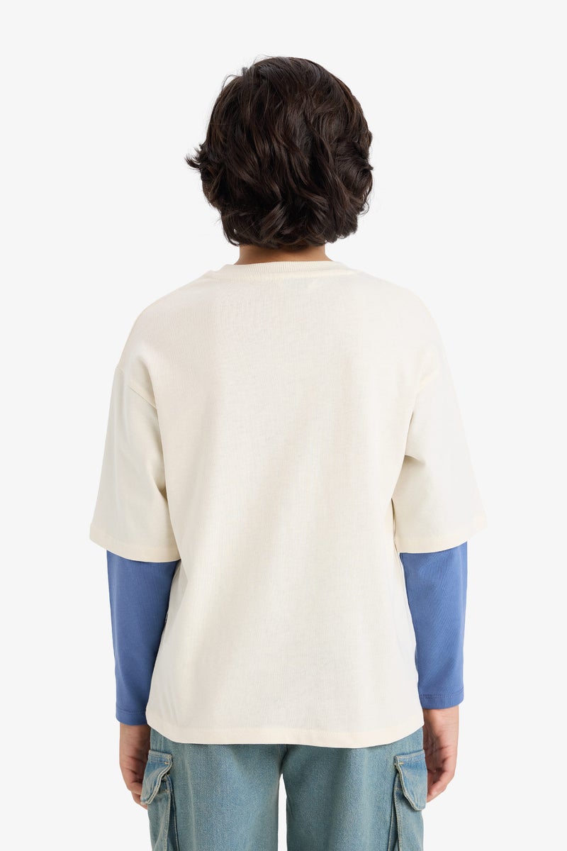 ديفاكتو تيشيرت اولادي كم طويل اوفر سايز - Image 5